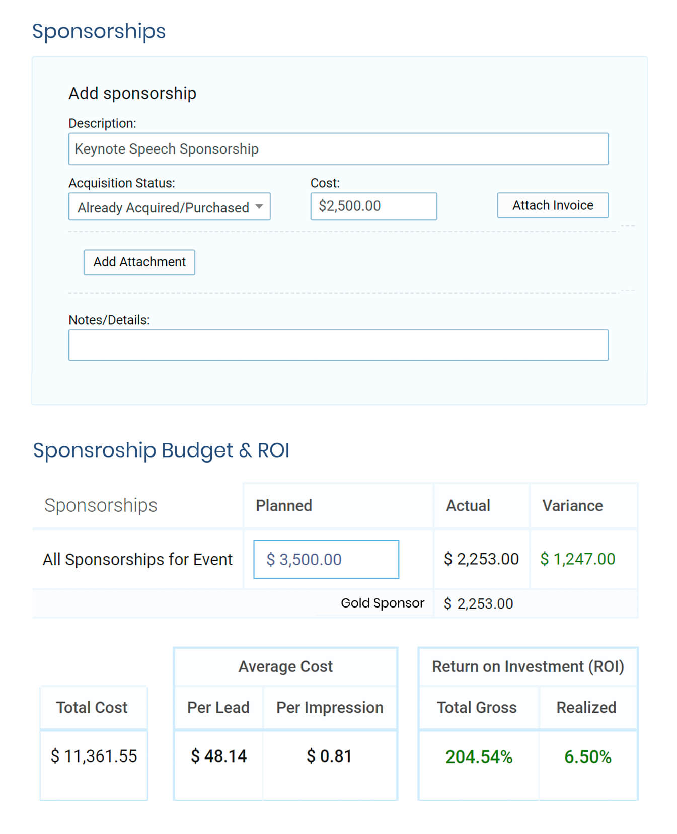 Conference Sponsorship Tracking